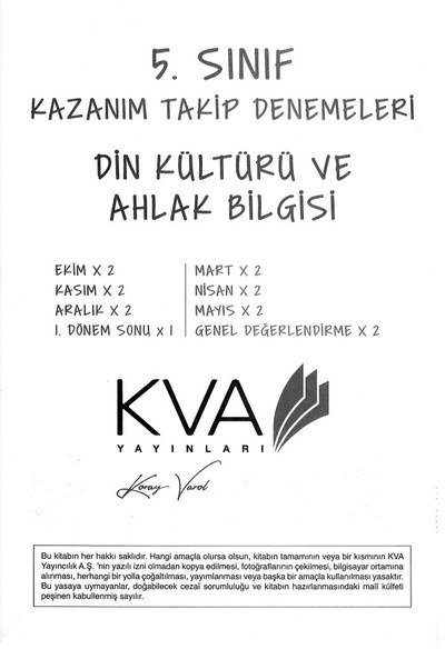 DİN KÜLTÜRÜ VE AHLAK BİLGİSİ KAZANIM TAKİP DENEMELERİ Fotokopi GO - Tüm Sınavlarda Daha İleriye