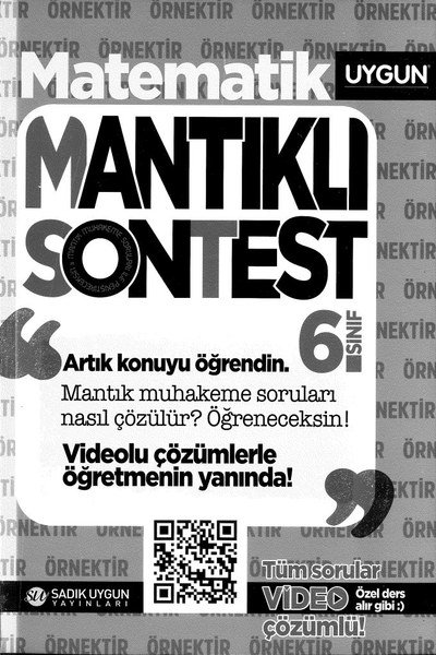 MATEMATİK MANTIKLI SONTEST Fotokopi GO - Tüm Sınavlarda Daha İleriye