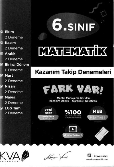 MATEMATİK KAZANIM TAKİP DENEMELERİ Fotokopi GO - Tüm Sınavlarda Daha İleriye