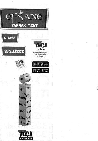 EFSANE YAPRAK TEST İNGİLİZCE Fotokopi GO - Tüm Sınavlarda Daha İleriye