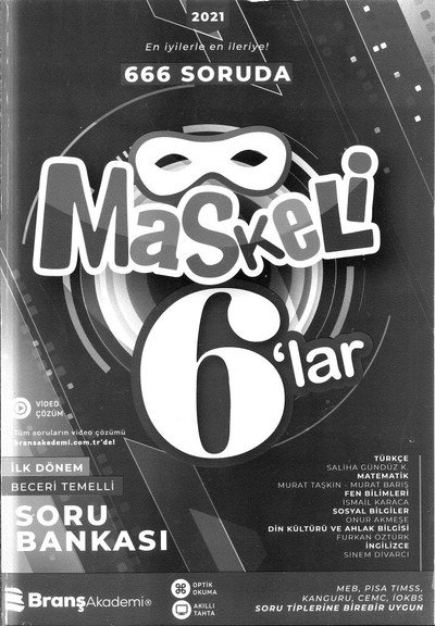 MASKELİ 6'LAR SORU BANKASI Fotokopi GO - Tüm Sınavlarda Daha İleriye