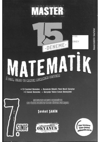 MASTER 15 DENEME MATEMATİK Fotokopi GO - Tüm Sınavlarda Daha İleriye