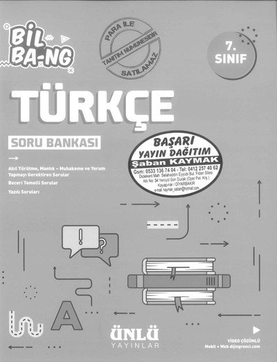 BİL BA-NG TÜRKÇE SORU BANKASI Fotokopi GO - Tüm Sınavlarda Daha İleriye