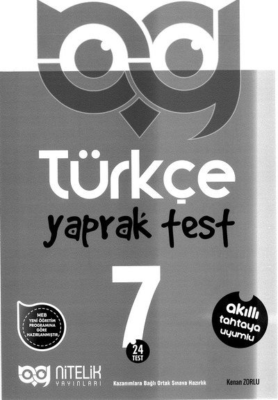 TÜRKÇE YAPRAK TEST 24 TEST Fotokopi GO - Tüm Sınavlarda Daha İleriye