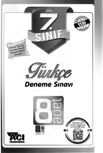TÜRKÇE DENEME SINAVI 8 ADET Fotokopi GO - Tüm Sınavlarda Daha İleriye