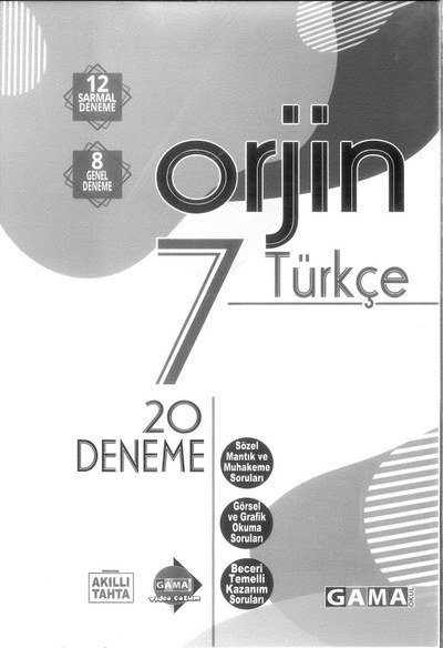 ORJİN TÜRKÇE 20 DENEME Fotokopi GO - Tüm Sınavlarda Daha İleriye