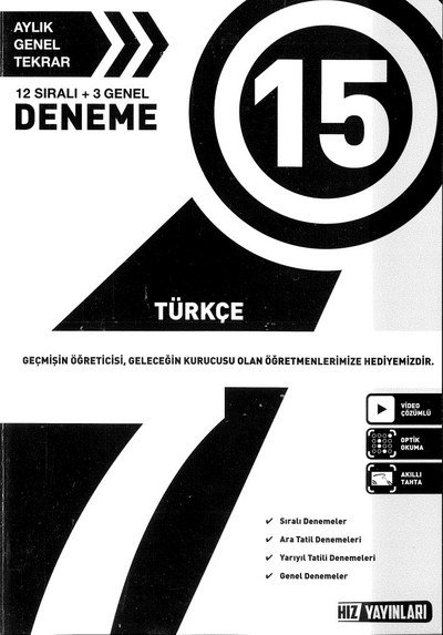 15 DENEME TÜRKÇE Fotokopi GO - Tüm Sınavlarda Daha İleriye