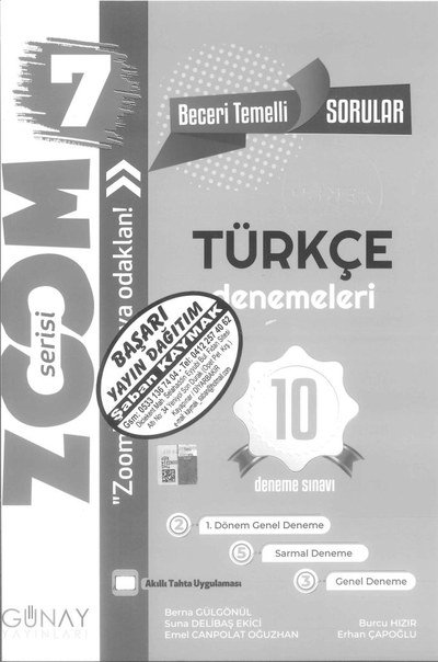 TÜRKÇE DENEMELERİ 10 DENEME SINAVI Fotokopi GO - Tüm Sınavlarda Daha İleriye