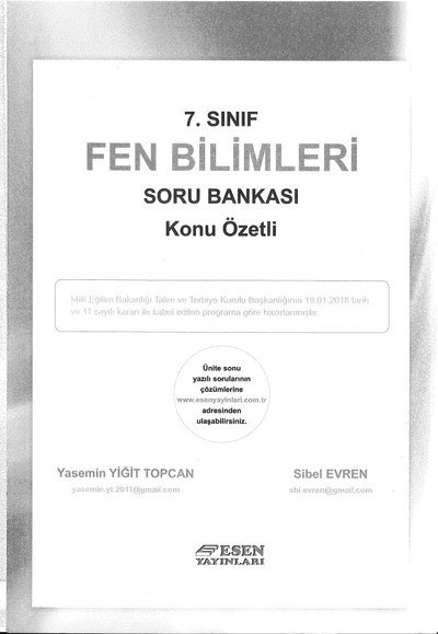 FEN BİLİMLERİ SORU BANKASI KONU ÖZETLİ Fotokopi GO - Tüm Sınavlarda Daha İleriye