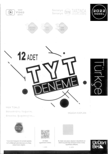 12 ADET TÜRKÇE TYT DENEME Fotokopi GO - Tüm Sınavlarda Daha İleriye