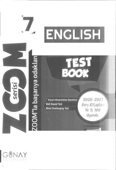 ENGLISH TEST BOOK ZOOM SERİSİ Fotokopi GO - Tüm Sınavlarda Daha İleriye