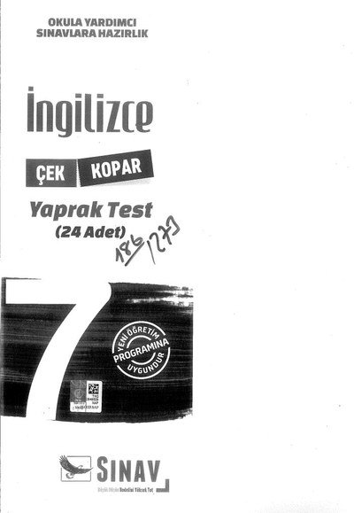 İNGİLİZCE YAPRAK TEST 24 ADET Fotokopi GO - Tüm Sınavlarda Daha İleriye
