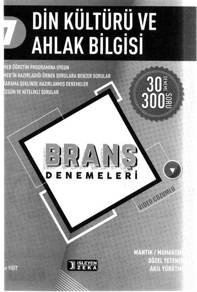 DİN KÜLTÜRÜ VE AHLAK BİLGİSİ BRANŞ DENEMELERİ Fotokopi GO - Tüm Sınavlarda Daha İleriye