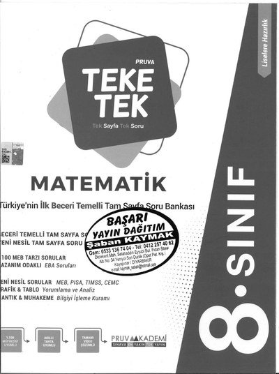 TEKE TEK PRUVA MATEMAİK Fotokopi GO - Tüm Sınavlarda Daha İleriye