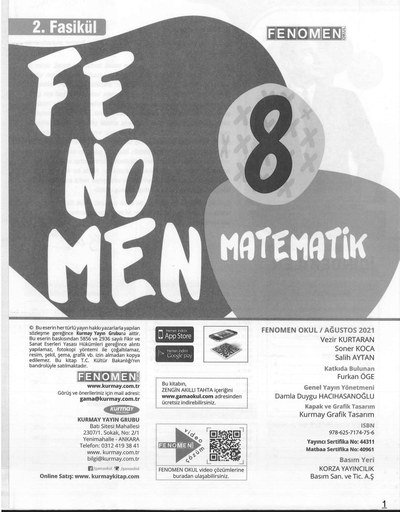 FENOMEN MATEMATİK SORU BANKASI 2. FASİKÜL Fotokopi GO - Tüm Sınavlarda Daha İleriye