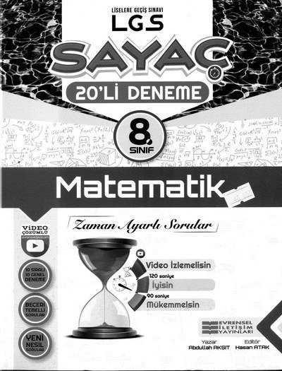 LGS SAYAÇ 20'Lİ DENEME MATEMATİK Fotokopi GO - Tüm Sınavlarda Daha İleriye