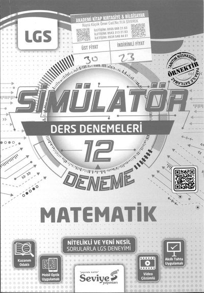 LGS SİMÜLATÖR DERS DENEMELERİ 12 DENEME MATEMATİK Fotokopi GO - Tüm Sınavlarda Daha İleriye