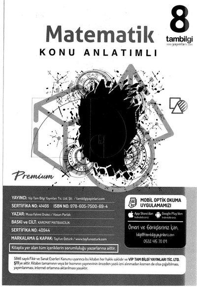 MATEMATİK KONU ANLATIMLI PREMİUM Fotokopi GO - Tüm Sınavlarda Daha İleriye