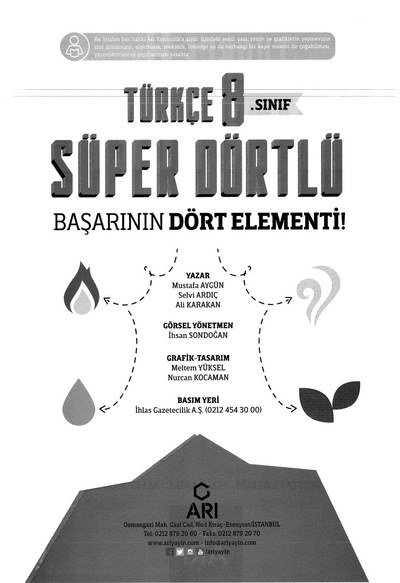TÜRKÇE SÜPER DÖRTLÜ BAŞARININ DÖRT ELEMENTİ Fotokopi GO - Tüm Sınavlarda Daha İleriye