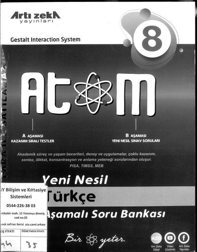 ATOM YENİ NESİL TÜRKÇE AŞAMALI SORU BANKASI Fotokopi GO - Tüm Sınavlarda Daha İleriye