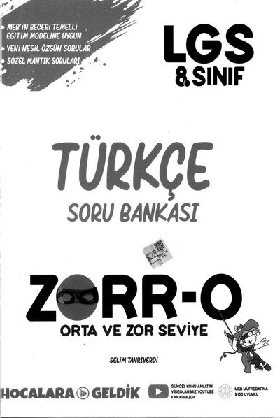 TÜRKÇE SORU BANKASI ZORR-O Fotokopi GO - Tüm Sınavlarda Daha İleriye