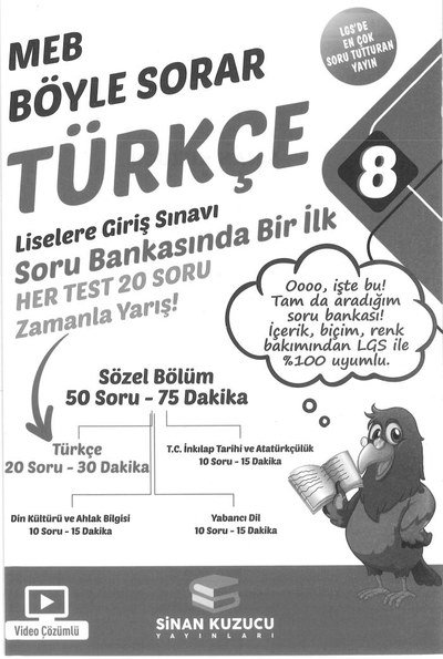 MEB BÖYLE SORAR TÜRKÇE SORU BANKASI Fotokopi GO - Tüm Sınavlarda Daha İleriye