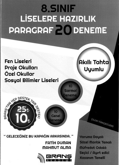 PARAGRAF 20 DENEME Fotokopi GO - Tüm Sınavlarda Daha İleriye