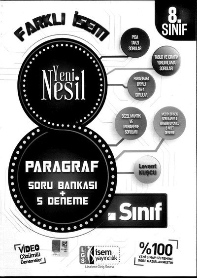 FARKLI İSEM YENİ NESİL PARAGRAF SORU BANKASI 5 DENEME Fotokopi GO - Tüm Sınavlarda Daha İleriye