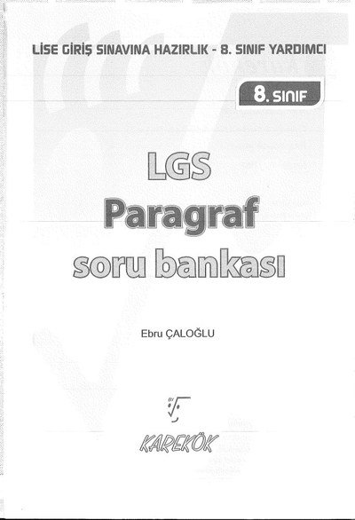 LGS PARAGRAF SORU BANKASI Fotokopi GO - Tüm Sınavlarda Daha İleriye