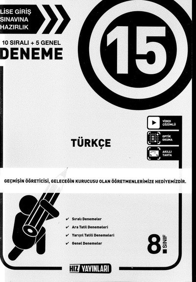 15 DENEME TÜRKÇE Fotokopi GO - Tüm Sınavlarda Daha İleriye