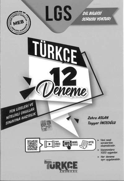 LGS TÜRKÇE 12 DENEME Fotokopi GO - Tüm Sınavlarda Daha İleriye