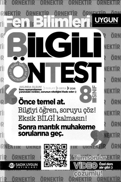 FEN BİLİMLERİ BİLGİLİ ÖNTEST Fotokopi GO - Tüm Sınavlarda Daha İleriye