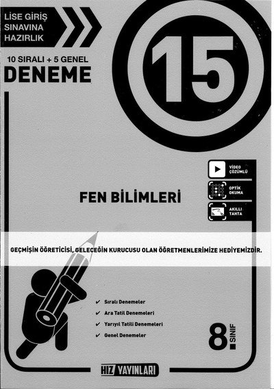 15 DENEME FEN BİLİMLERİ Fotokopi GO - Tüm Sınavlarda Daha İleriye