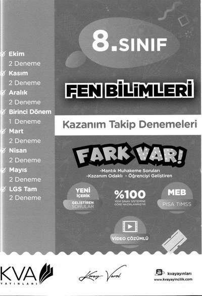 FEN BİLİMLERİ KAZANIM TAKİP DENEMELERİ FARK VAR Fotokopi GO - Tüm Sınavlarda Daha İleriye