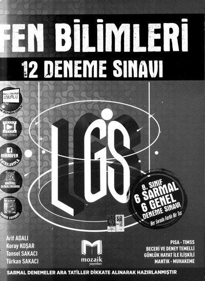 FEN BİLİMLERİ 12 DENEME SINAVI Fotokopi GO - Tüm Sınavlarda Daha İleriye
