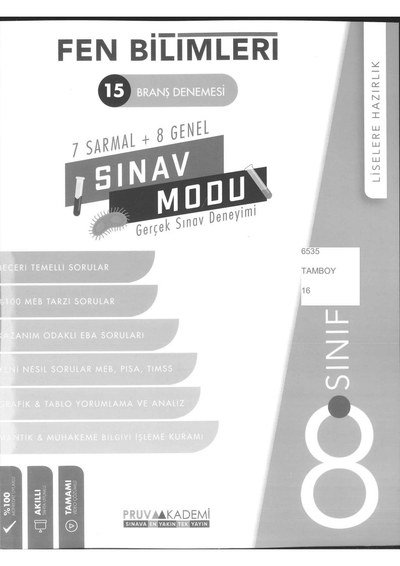 15 BRANŞ DENEMESİ SINAV MODU FEN BİLİMLERİ Fotokopi GO - Tüm Sınavlarda Daha İleriye