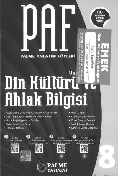 PAF DİN KÜLTÜRÜ VE AHLAK BİLGİSİ Fotokopi GO - Tüm Sınavlarda Daha İleriye