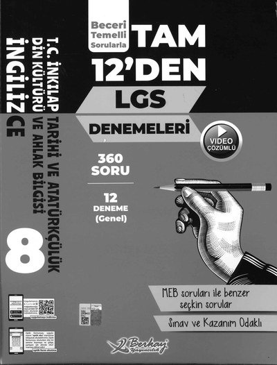TAM 12'DEN LGS DENEMELERİ 360 SORU 12 DENEME (GENEL) Fotokopi GO - Tüm Sınavlarda Daha İleriye