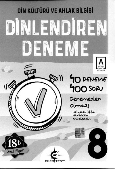 DİN KÜLTÜRÜ VE AHLAK BİLGİSİ DİNLENDİREN DENEME 40 DENEME Fotokopi GO - Tüm Sınavlarda Daha İleriye