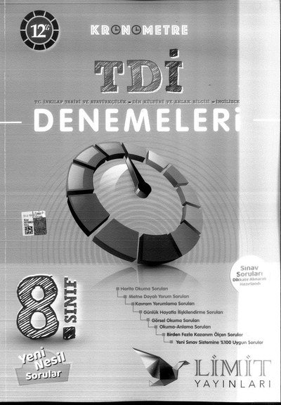 KRONOMETRE TDİ DENEMELERİ YENİ NESİL SORULAR (GENEL) Fotokopi GO - Tüm Sınavlarda Daha İleriye