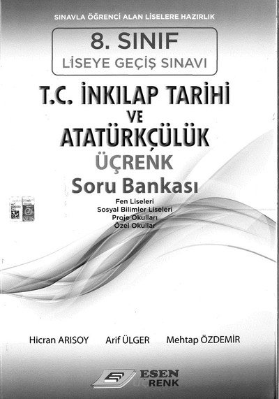 T.C. İNKILAP TARİHİ VE ATATÜRKÇÜLÜK ÜÇRENK SORU BANKASI Fotokopi GO - Tüm Sınavlarda Daha İleriye