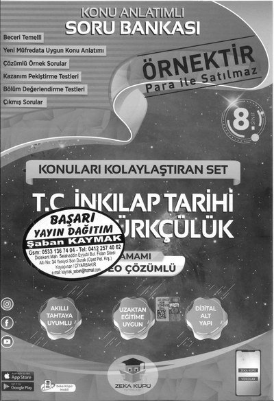 KONU ANLATIMLI SORU BANKASI T.C. İNKILAP TARİHİ VE ATATÜRKÇÜLÜK Fotokopi GO - Tüm Sınavlarda Daha İleriye