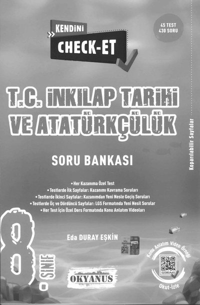 KENDİNİ CHECK-ET T.C. İNKILAP TARİHİ VE ATATÜRKÇÜLÜK SORU BANKASI Fotokopi GO - Tüm Sınavlarda Daha İleriye