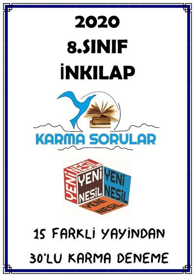 İNKILAP 15 FARKLI YAYINDAN 30'LU KARMA DENEME Fotokopi GO - Tüm Sınavlarda Daha İleriye