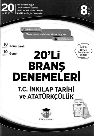 20'Lİ BRANŞ DENEMELERİ T.C. İNKILAP TARİHİ VE ATATÜRKÇÜLÜK Fotokopi GO - Tüm Sınavlarda Daha İleriye