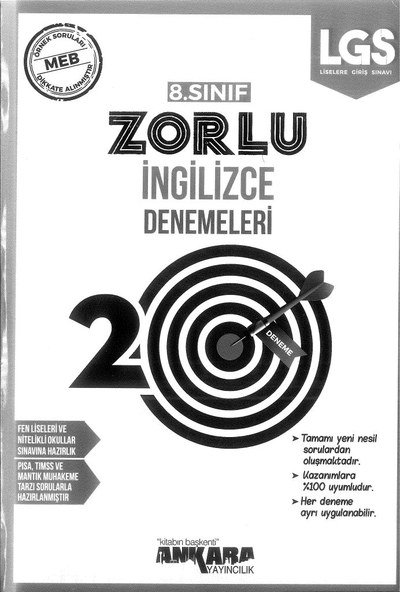 ZORLU İNGİLİZCE DENEMELERİ 20 DENEME Fotokopi GO - Tüm Sınavlarda Daha İleriye