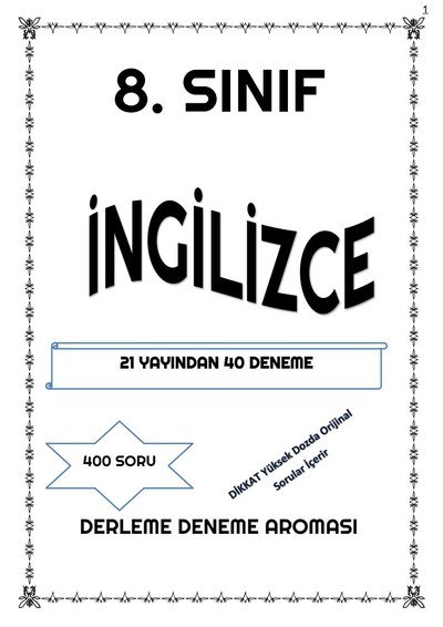 İNGİLİZCE 21 YAYINDAN 40 DENEME Fotokopi GO - Tüm Sınavlarda Daha İleriye
