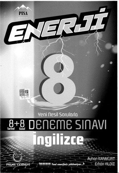 ENERJİ 8+8 DENEME SINAVI İNGİLİZCE Fotokopi GO - Tüm Sınavlarda Daha İleriye