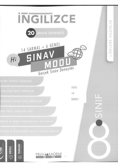 İNGİLİZCE 20 BRANŞ DENEMESİ SINAV MODU Fotokopi GO - Tüm Sınavlarda Daha İleriye