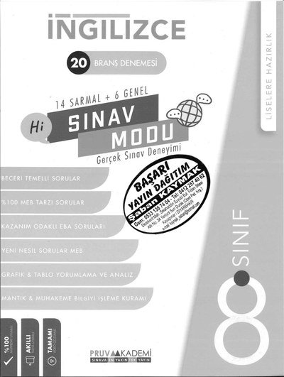 İNGİLİZCE 20 BRANŞ DENEMESİ SINAV MODU Fotokopi GO - Tüm Sınavlarda Daha İleriye